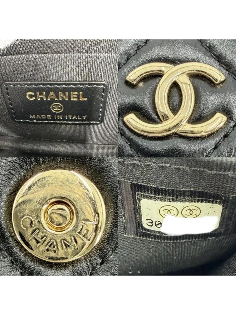 Chanel Chain Wallet Quilted CC Logo Shoulder Bag Crossbody Leather Faux Pearl